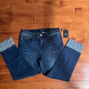 DKNY Embellished The Everywhere Skinny Crop - Size 31/12 - NWT